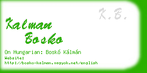 kalman bosko business card