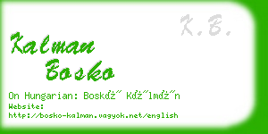 kalman bosko business card